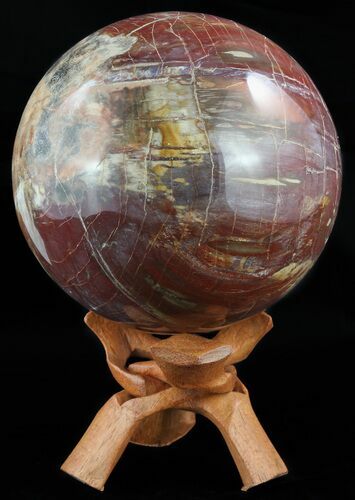 Colorful Petrified Wood Sphere - Madagascar #52442